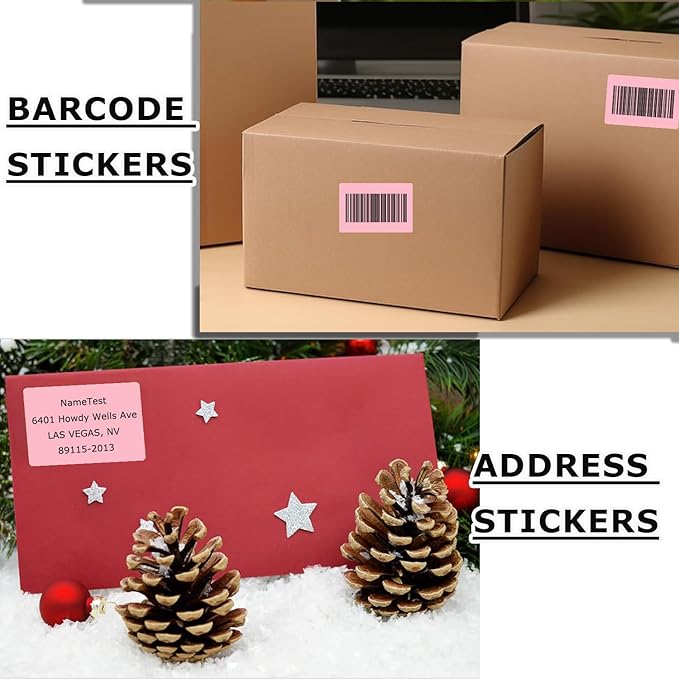 3" x 2" Thermal Labels Stickers Pink, Thermal Printer Shipping Stickers - Image 4