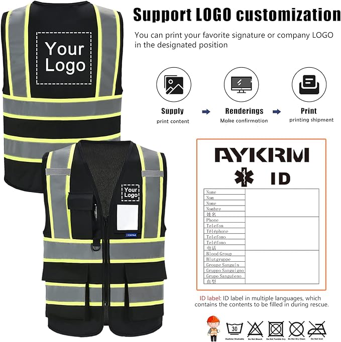 AYKRM 11 color High Vis Reflective Safety Vest - Image 2