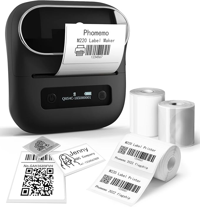Phomemo M220 Label Maker, 3.14 Inch Portable Thermal Label Maker Machine by Phomemo