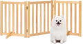 Freestanding Pet Gate, Solid Wood Folding Safety Fence Wooden Dog Gate by Axeman