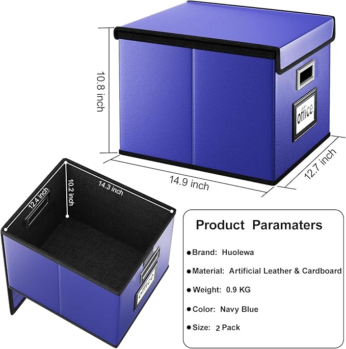 Huolewa Portable Leather File Organizer Boxes - Image 6