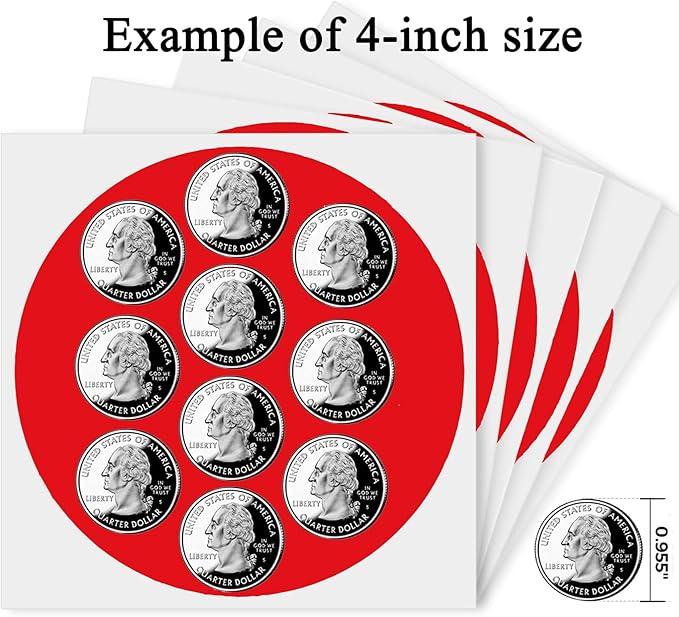 4 Inch Large Red Circle Thermal Labels, Self-Adhesive Round Inventory Stickers - Image 3