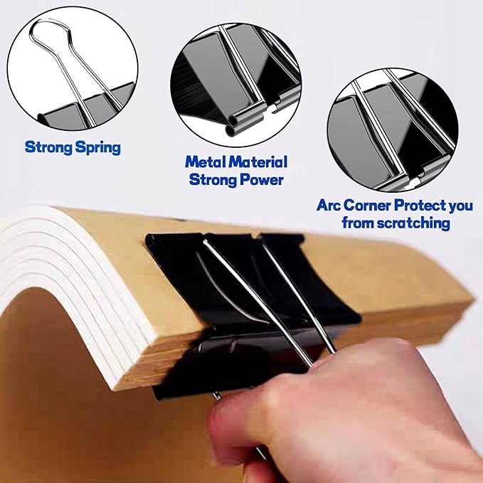 3 Inch Extra Large Jumbo Binder Clips, Heavy Duty Paper Clamps - Image 3