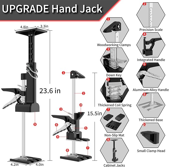 2 Pack Cabinet Jacks, 3rd Hand Support System - Image 4