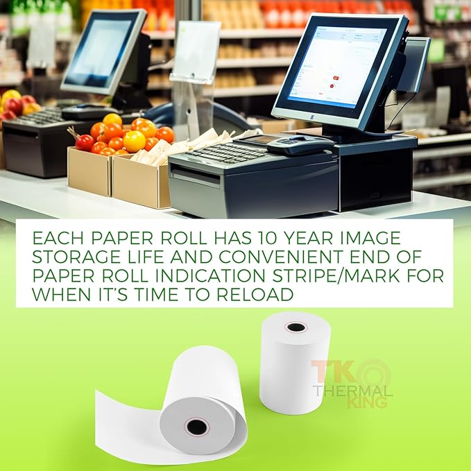 3 1/8" x 190' Thermal Paper, POS Receipt Paper - Image 7