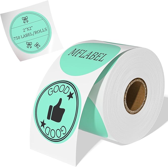 MFLABEL 750-Pack Green Round Labels by MFLABEL