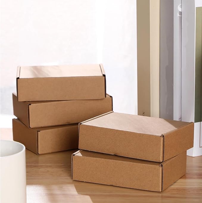 Qilery 100 Pcs Shipping Boxes Cardboard Gift Corrugated Cardboard Brown Boxes - Image 6