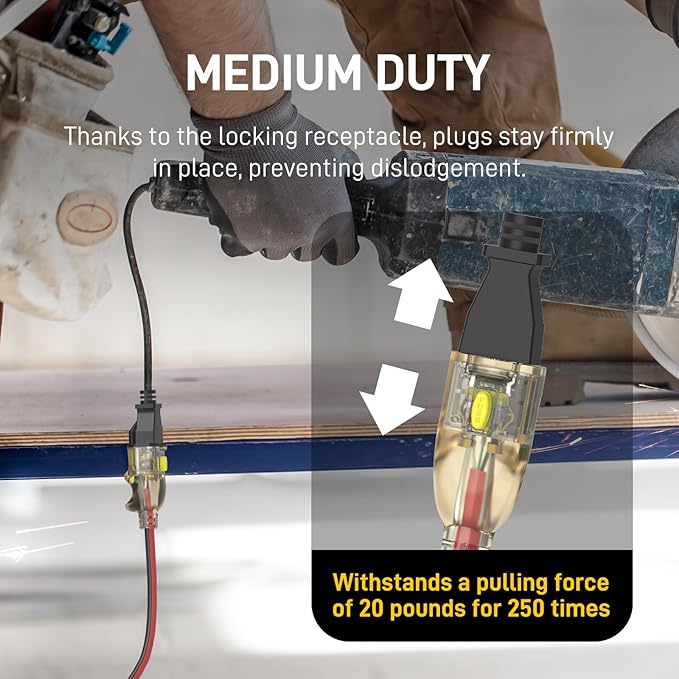 25FT 14/3 Gauge Heavy Duty Outdoor Extension Cord Waterproof - Image 3