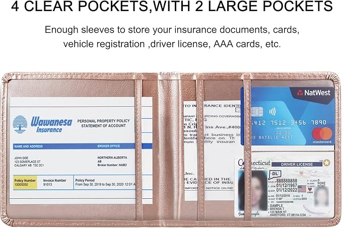 Car Registration and Insurance Holder, Leather Registration and Insurance Card - Image 4