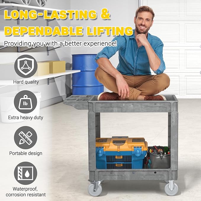 Heavy Duty Plastic Utility Cart - Image 4