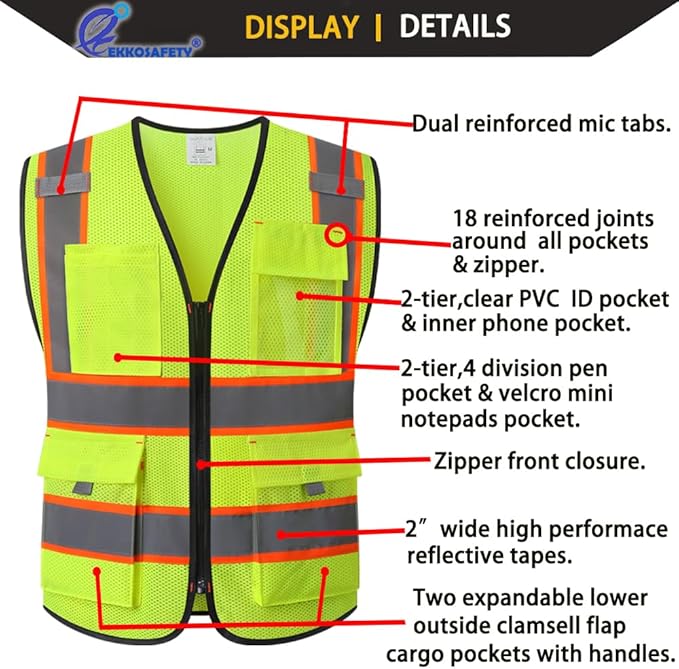 Reflective Safety Vest for Men Women - Image 3