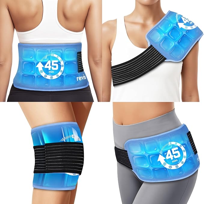 REVIX Ice Pack for Injuries Reusable, 45-Minute Long-Lasting Cold Pack for Knee by Feelbetterlivebetter