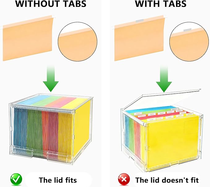 MUKAI File Organizer Box with Lid, Collapsible File Folder Organizer with Slide - Image 4