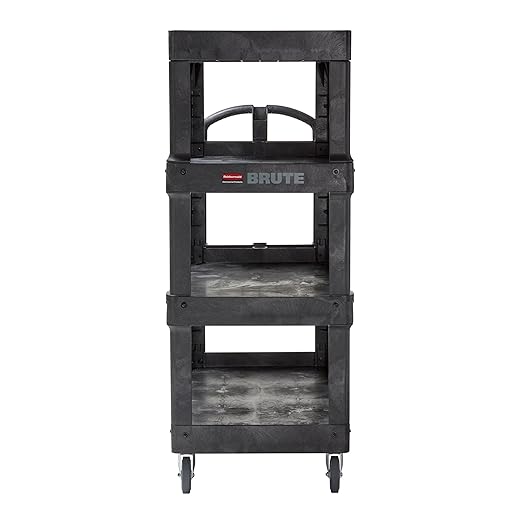 New Rubbermaid Commercial Products 4-Shelf Utility/Service Quad Cart, Heavy - Image 7
