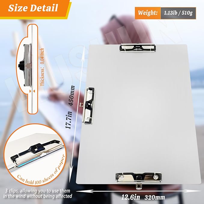Aluminum 11x17 Clipboard A3 Metal Stainless Hangable Clipboards - Image 6
