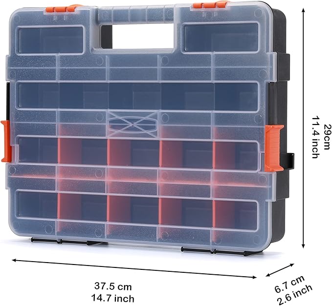 AIRTOON Tool Box Organizer Interlocking Black Small Parts Organizer - Image 3