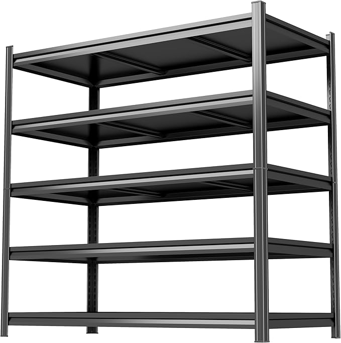 72''H Garage Storage Shelves, 5Tier Heavy-Duty Metal Shelving Unit, by Beaunatixx