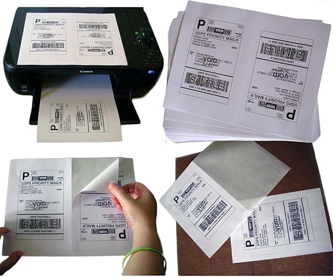 SJPACK 1600 Half Sheet Laser/Ink Jet Shipping Labels Mailing Blank White Labels - Image 2