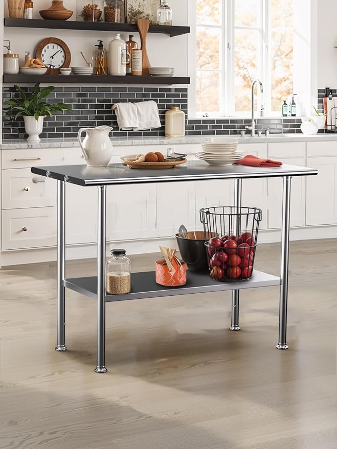 Stainless Steel Prep Table for Work, 24 * 48 Inch, High Load Bearing - Image 6