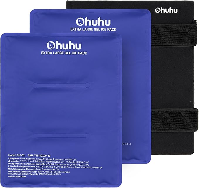 Ice Packs for Injuries 14" X 11": Ohuhu 2 Pack Hot Cold Gel Ice Pack X-Large by Ohuhu