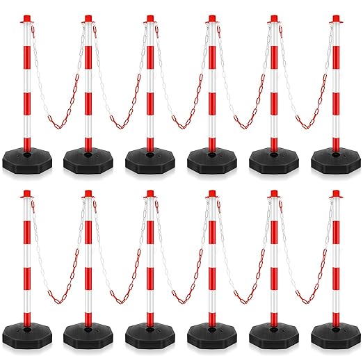 Konohan 12 Sets 34 Inch Parking Cone Delineators Post Traffic Cone Plastic by Konohan