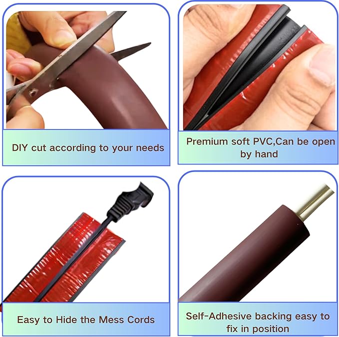 10ft Floor Cord Cover Self Adhesive Cord Hider Floor, Heavy Duty Cable Protector - Image 7