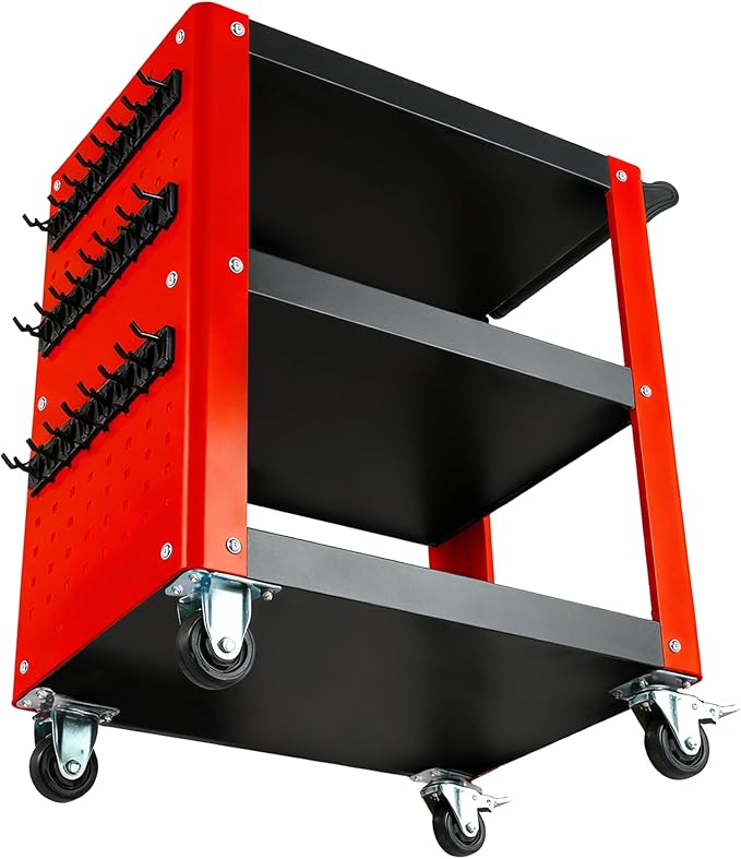 3 Tier Rolling Tool Cart, Mechanic Tool Cart on Wheels, Mechanic Storage - Image 7