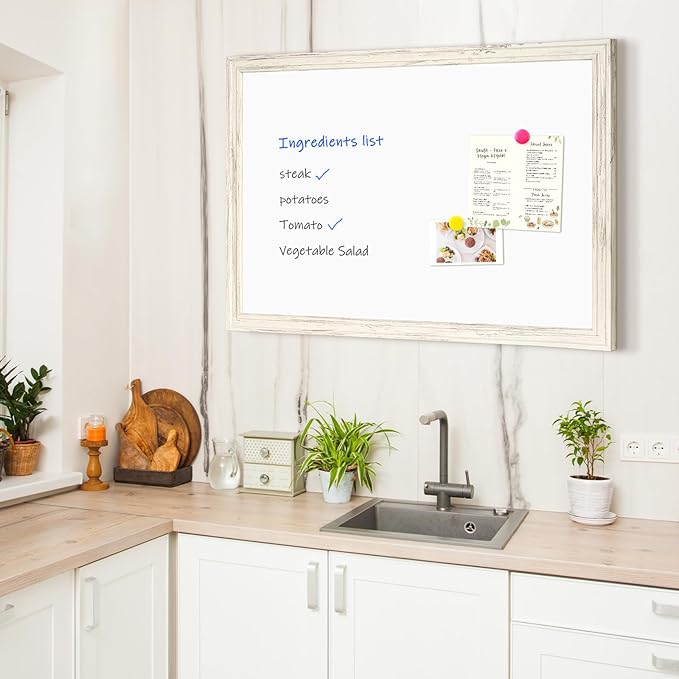 4 THOUGHT Dry Erase Board, 24 x 36 in Magnetic Whiteboard White Vintage Wood - Image 9
