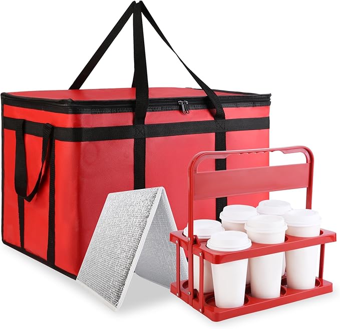 Cooler Insulated Food Delivery Bag & Drink Carrier by Bodaon