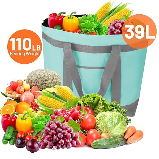Insulated Reusable Tote Bag for Grocery Shopping for Women/Men, Pizza/Food - Image 4