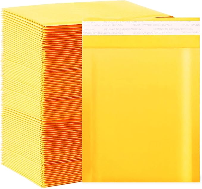 Kraft bubble mailers 6x9 Inch 200 Pack, Self-Sealing Paper Envelopes by packbabol