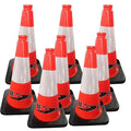 BESEA 18" inch Traffic Cones Traffic Safety Cones Black Base Construction Road by BeSea