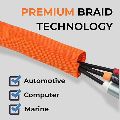 1/2 inch Split Braided Cable Management Sleeve - Image 2