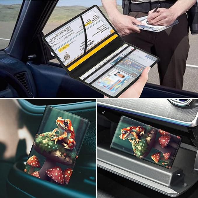 Car Registration and Insurance Holder, Leather Car Glove Box Organizer - Image 7