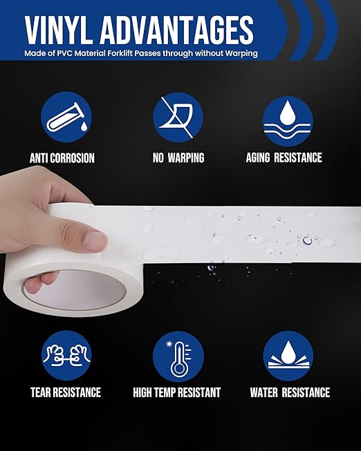 Lichamp 6 Rolls Vinyl Tape, Premium Safety Marking and Traffic Floor Marking - Image 4