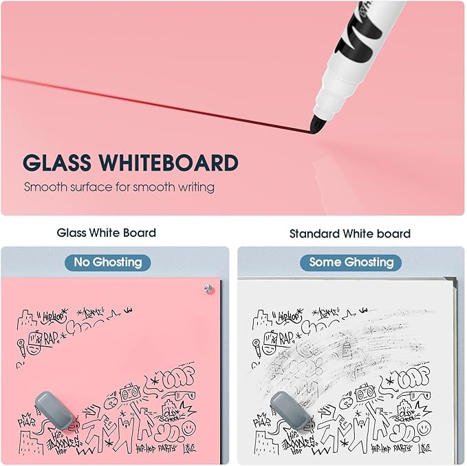 MaxGear Glass White Board 36x24, Large Frameless Whiteboard - Image 5