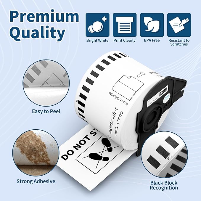 12 Rolls DK2205 Shipping Address Labels, Compatible - Image 3