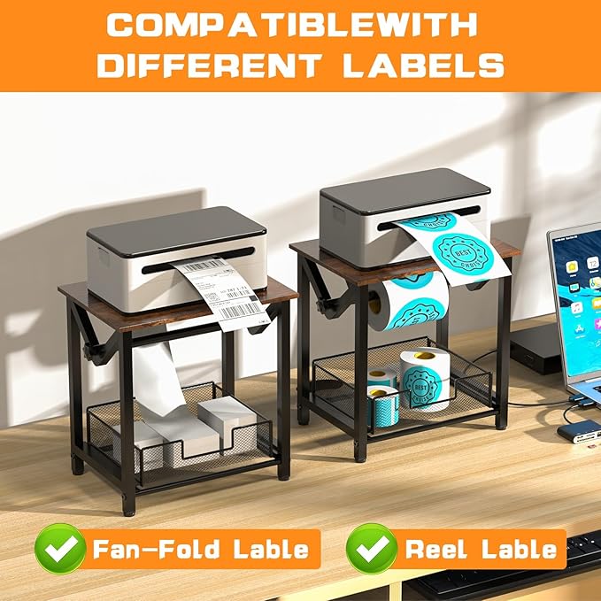 Label Holder for Rolls and Fan-Fold Labels, Thermal Sticker Holder for Desktop - Image 2