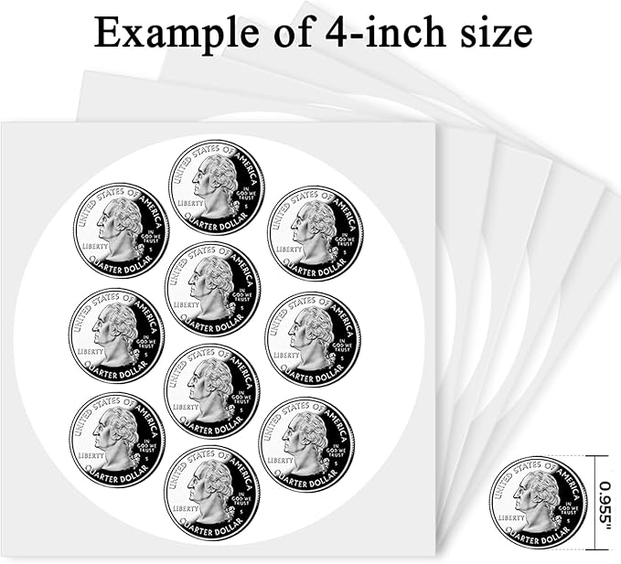 4 Inch Large White Circle Thermal Labels, 300 Labels/Roll, Self-Adhesive Round - Image 3