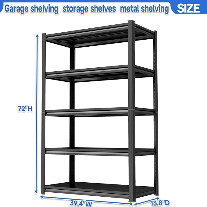 72"H Storage Shelves heavy duty 2535LBS Garage Shelving adjustable metal shel 5 - Image 3