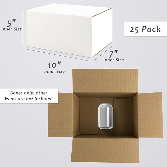 Frametory 10x7x5 Pack of 25 Corrugated Cardboard Packing Shipping Mailing - Image 2