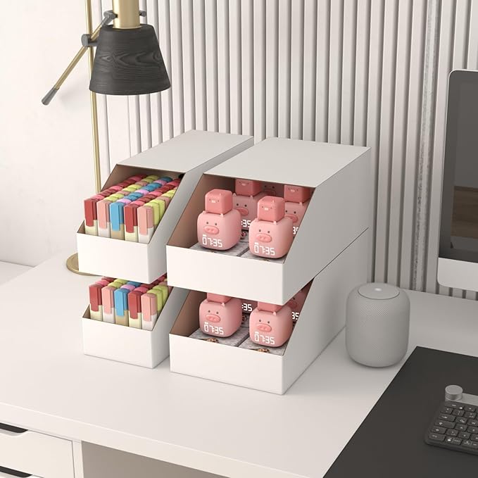 EXYGLO Stackable Cardboard Storage Bins 30 Pack, Corrugated Organizer Bins - Image 5