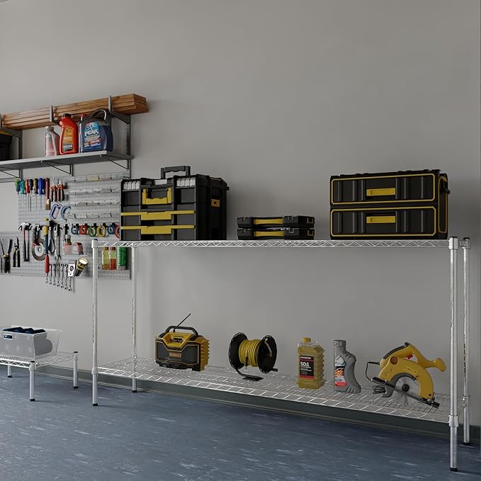 14" Deep x 72" Wide x 34" Height Wire Shelving Kit | 2-Tier | NSF Commercial - Image 2
