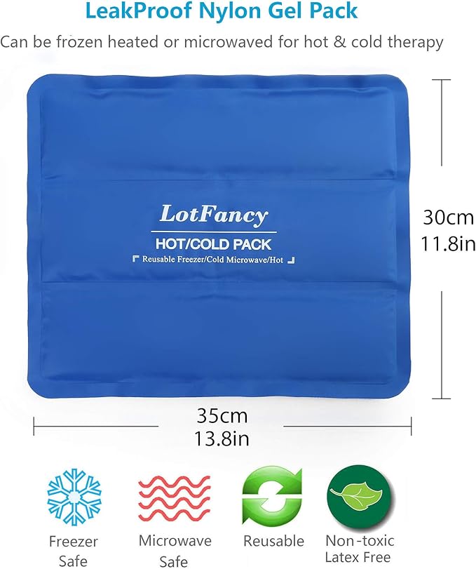 LotFancy Ice Pack for Injuries, Reusable Large Hot Cold Pack for Therapy - Image 2
