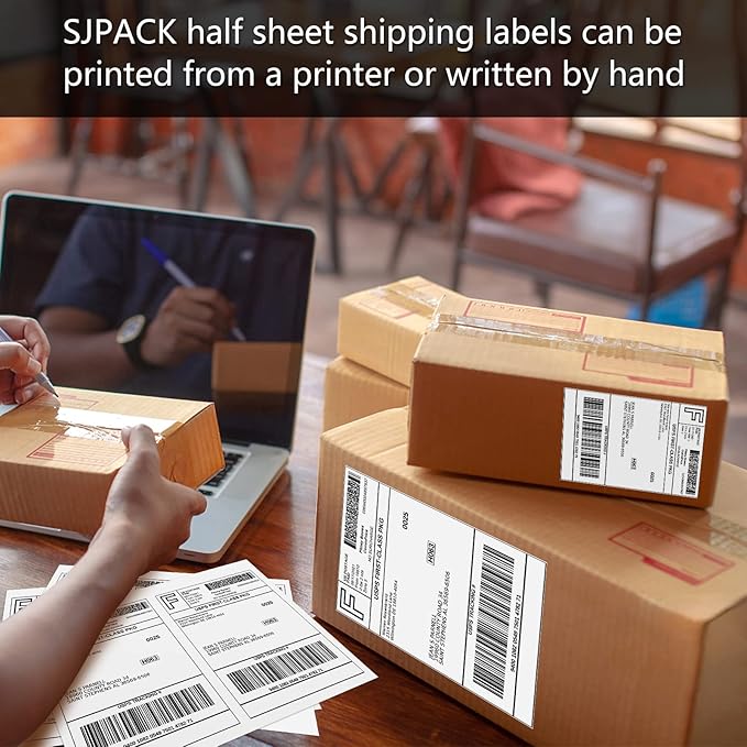 SJPACK 2000 Labels 8.5x5.5 Half Sheet Laser/Ink Jet Shipping Labels Mailing - Image 3