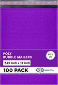 Purple Poly Bubble Mailers 7.25x12 inch #1 | Self Seal Padded Envelopes | by MAILERVIEW