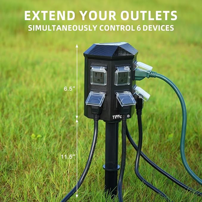 TiFFCOFiO Outdoor Power Strip Weatherproof, 15 FT Extension Cord - Image 3