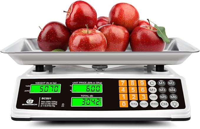 Price Computing Scale 88lb/40kg Commercial Food Scale by BROMECH