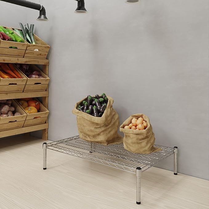 24''W x 36''L x 8''H Chrome Plated Wire Dunnage Rack | Off The Floor Storage - Image 2