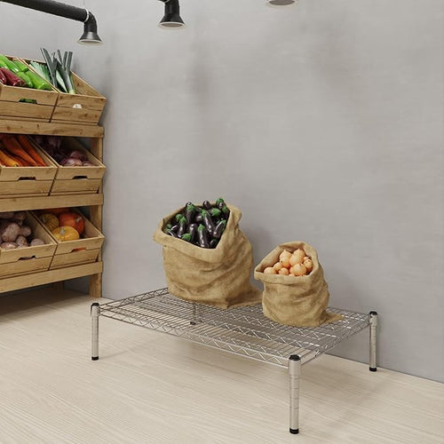 24''W x 36''L x 8''H Chrome Plated Wire Dunnage Rack | Off The Floor Storage - Image 2